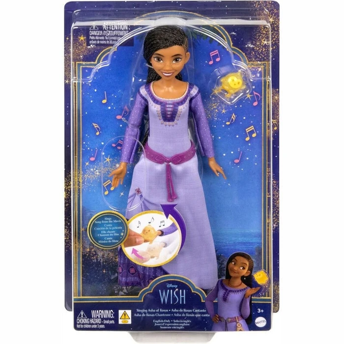 Mattel Disney: Wish - Singing Asha of Rosas Singing Doll (HPX26) EN,FR,ES,PT Pack / Carton Blister Pack