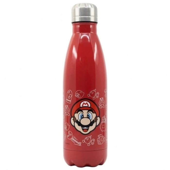 Stor Super Mario Metal Bottle (780ml) EN,ES,FR,DE,IT,PT,AR Label / Plastic Bag
