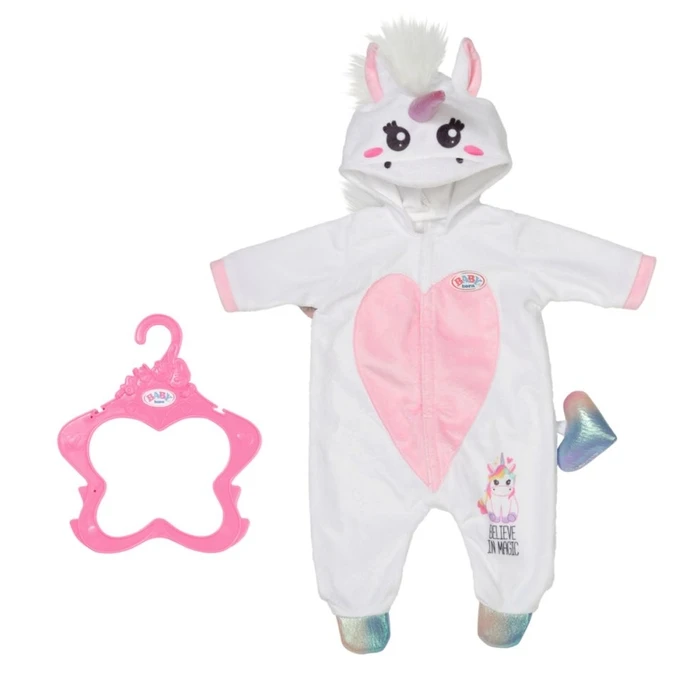 Zapf Creation: Baby Born Unicorn Onesie (43cm) (832936-116722) EN,DE,FR,NL,IT,ES,PT,NO,SE,FI,DK,HU,CZ,PL,SK,SL,TR,RU,LV,ET,GR,RO,HR,BG,UK,AR Label / Plastic Bag