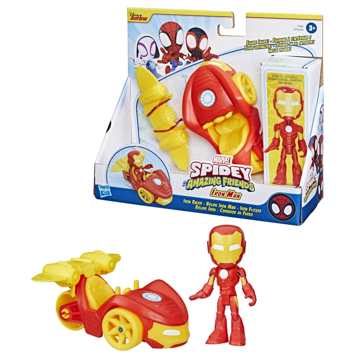 Hasbro Marvel: Spidey and his Amazing Friends - Iron Man Iron Racer (F7458) EN,DE,FR,ES,PT Pack / Carton Window Box without Plastic Film