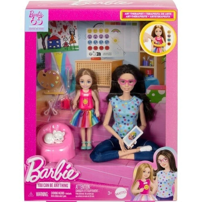 Mattel Barbie You can be Anything - Art Therapist (HRG48) EN,FR,DE,IT,NL,ES,PT,SE,FI,DK,BG,PL,HU,RO,GR,TR,RU,AR Pack / Carton Window Box with Plastic Film