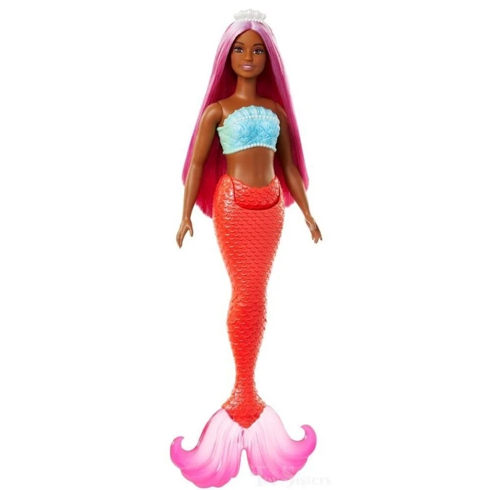 Κούκλα Mattel Barbie Dreamtopia: Mermaid Orange - Black Skin Doll (HRR04)