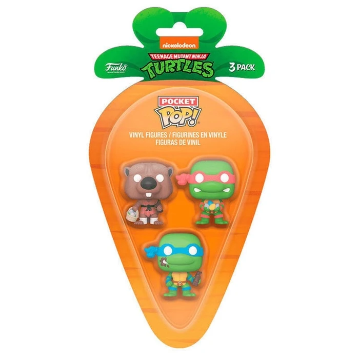 Funko 3-Pack Carrot Pocket Pop!: Teenage Mutant Ninja Turtles - Leonardo/Raphael/Splinter Vinyl Figures