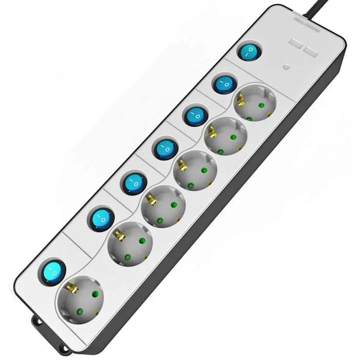 Πολύπριζο Entac 6 Θέσεων με Ξεχωριστούς Διακόπτες 3G1.5 1.5m