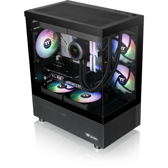 Thermaltake View 170 TG Gaming Micro Tower Computer Case with Side Window and ARGB Lighting - Black
