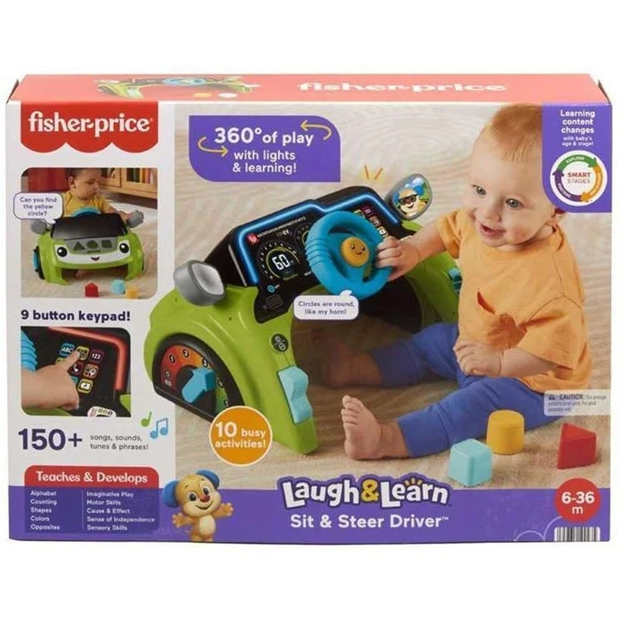 Βρεφικό Παιχνίδι Fisher-Price Laugh & Learn - Sit & Steer Driver (English, Greek & Turkish Language) (HYR91)