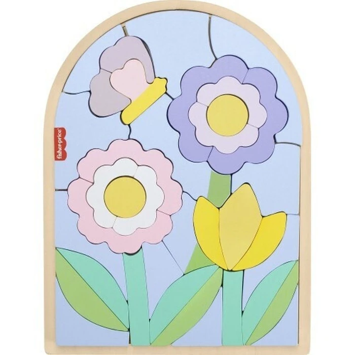 Εκπαιδευτικό Παιχνίδι Fisher-Price: Wooden Flower Puzzle Blocks (HXT97)