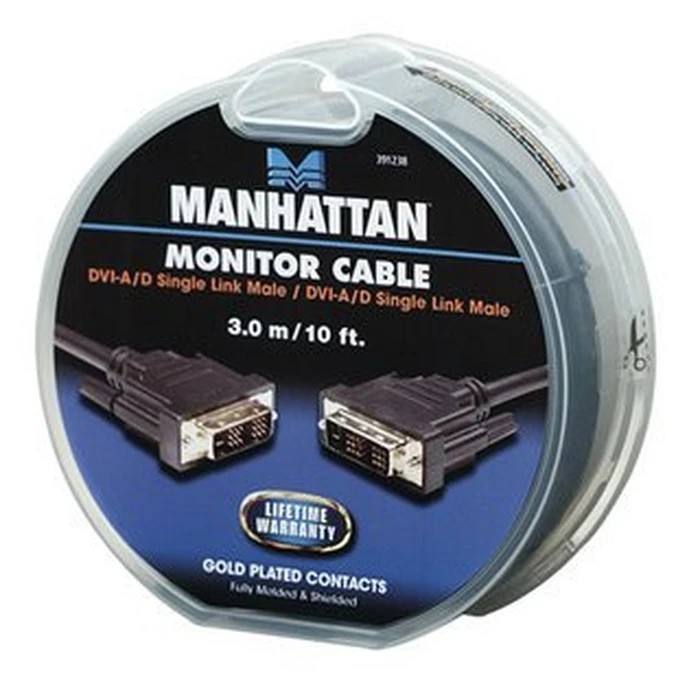 Καλώδιο DVI-I Manhattan Single Link Monitor M/M 3.0m Cake Box