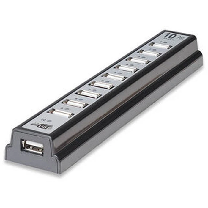 USB Hub Manhattan Desktop Hub USB 2.0 Black 10 Θυρών