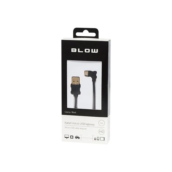 Καλώδιο USB Blow σε microUSB Γωνία 1m Μαύρο