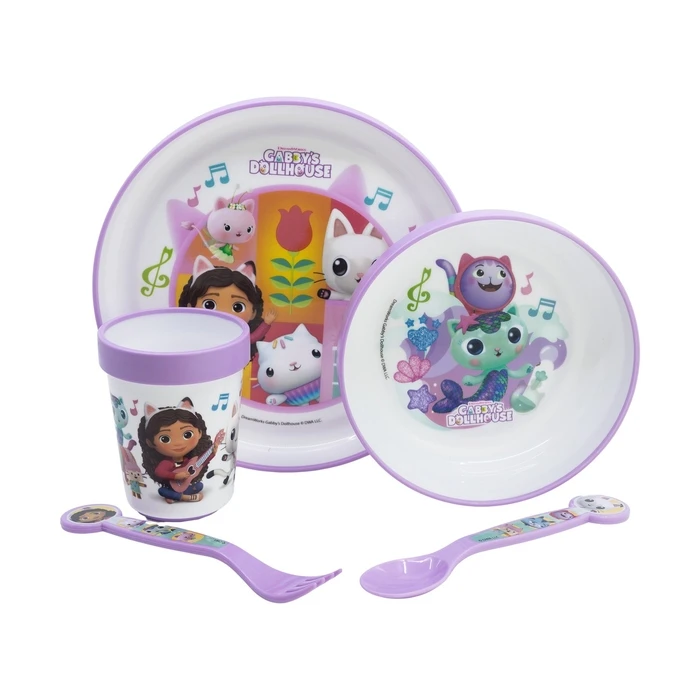Σχολική Δοχείο Φαγητού Stor: Gabby Dollhouse - Non Slip 5 Pcs Bicolor Premium Set (21281)