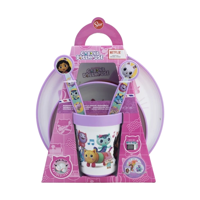 Σχολική Δοχείο Φαγητού Stor: Gabby Dollhouse - Non Slip 5 Pcs Bicolor Premium Set (21281)