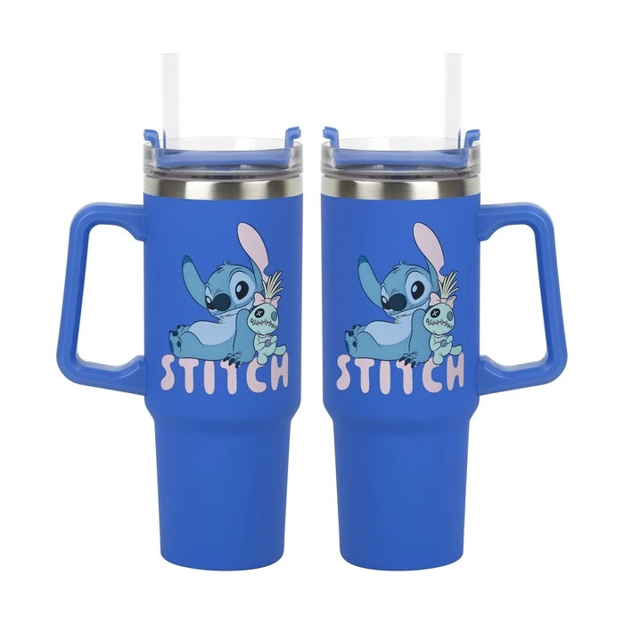 Παιδικό Παγούρι Paladone: Stitch - Blue 900ml Multiway Travel Cup and Straw (PP14794LS)