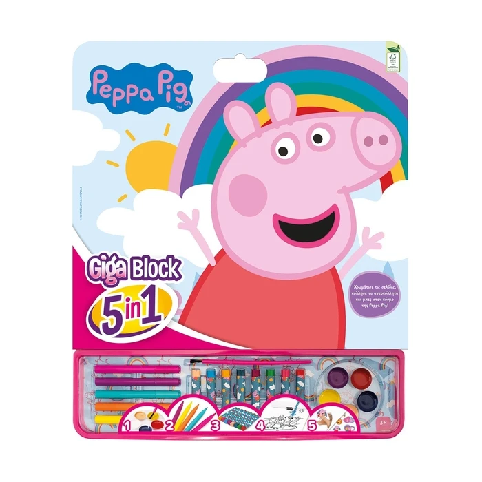 Παιχνίδι Ζωγραφικής AS Giga Block Drawing Set 4 in 1 Peppa Pig (1023-62751)