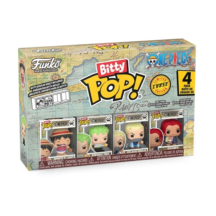 Φιγούρα Funko Bitty Pop! 4-Pack: One Piece - Monkey D. Luffy, Roronoa Zoro, Axe-Hand Morgan, Bitty Pop! Chase