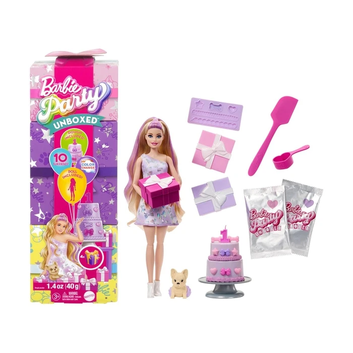 Κούκλα Mattel Barbie Party Unboxed Reveal Blonde Hair Doll (JFG70)