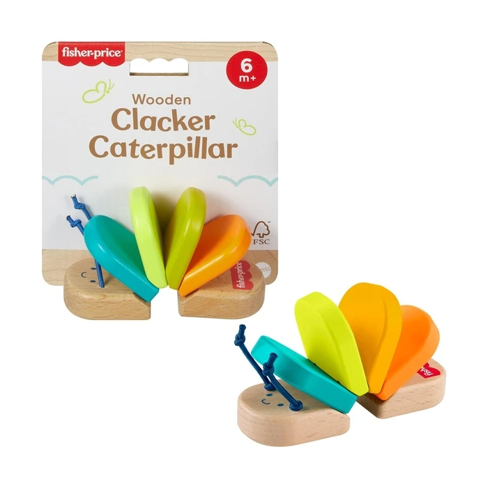 Fisher Price  Wooden Clacker Caterpillar (JCY39)