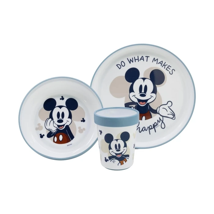 Σετ Φαγητού Stor Disney: Mickey Mouse Full Of Smile - Baby Non Slip 3 Pcs Bicolor Premium In Gift Box (10495)