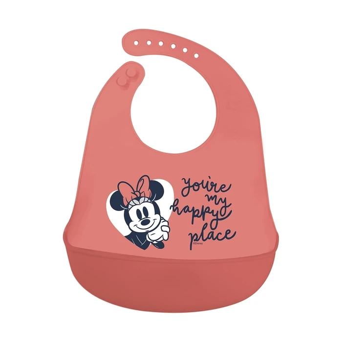 Stor Disney Minnie Mouse Heart Full Toddler Silicone Bib