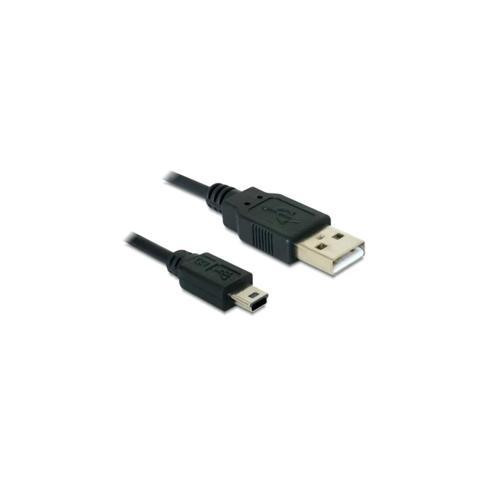 Delock USB 2.0 Cable USB-A male to mini USB-B male 1 m Black (MPN 82273)