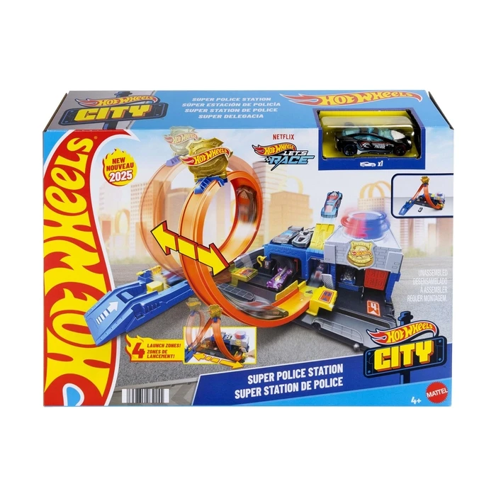 Μινιατούρα Mattel Hot Wheels Monster Trucks Super Police Station (JBM71)