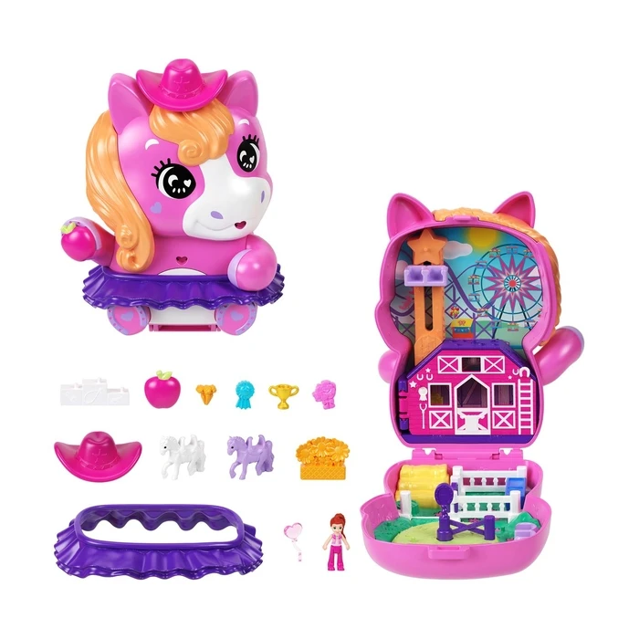 Κούκλα Mattel Polly Pocket Tiny Worlds Pony Rodeo Playset (JCR39)
