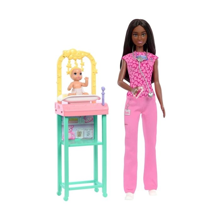 Κούκλα Mattel Barbie You Can Be Anything Doctor Doll with Black Hair and Dark Skin (JCR73)