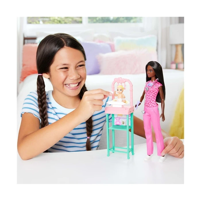 Κούκλα Mattel Barbie You Can Be Anything Doctor Doll with Black Hair and Dark Skin (JCR73)