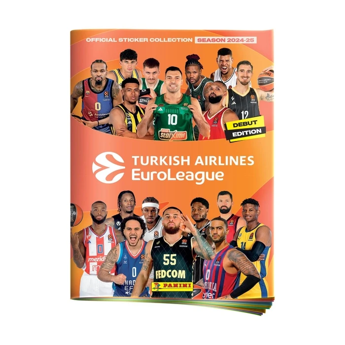 Panini Euroleague 2025 Starter Pack - Άλμπουμ με 15 Αυτοκόλλητα (3 φακελάκια x 5 αυτοκόλλητα)