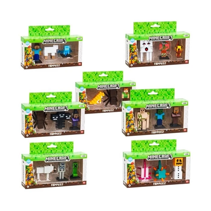 Minecraft Giochi Preziosi 3D Toppeez Figure 3 Pack Random MNC10000