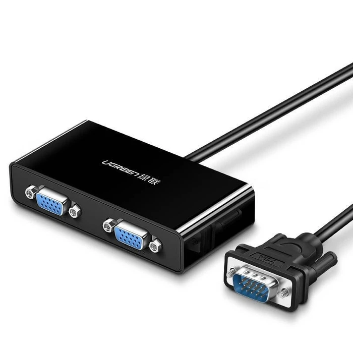 UGREEN 40254 VGA video splitter up to 2x VGA - 1m (black)