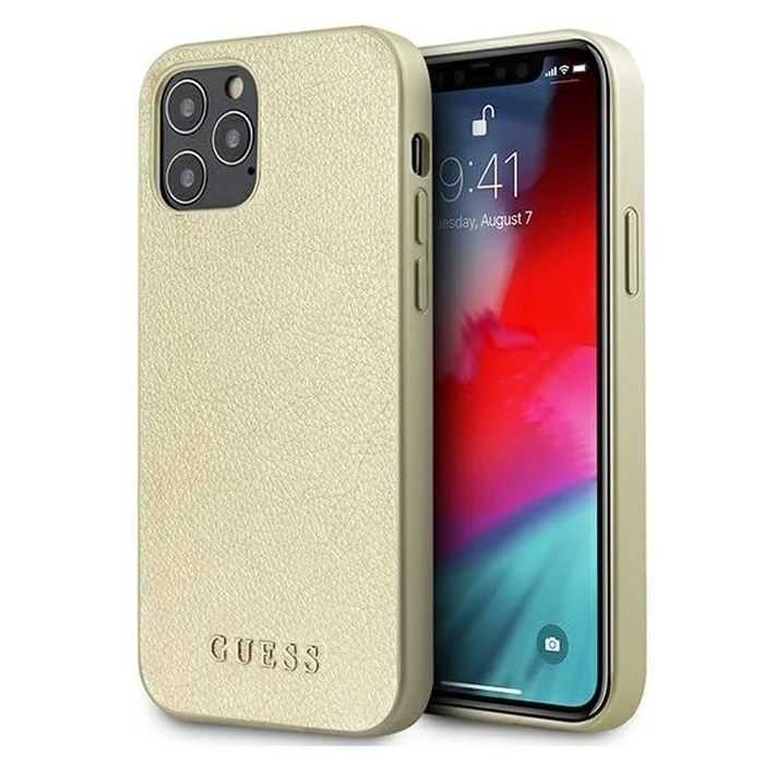 Guess GUHCP12LIGLGO Apple iPhone 12 Pro Max gold hardcase Iridescent