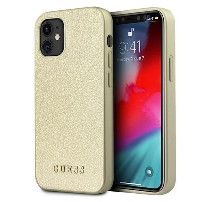 Guess GUHCP12SIGLGO Apple iPhone 12 mini gold hardcase Iridescent
