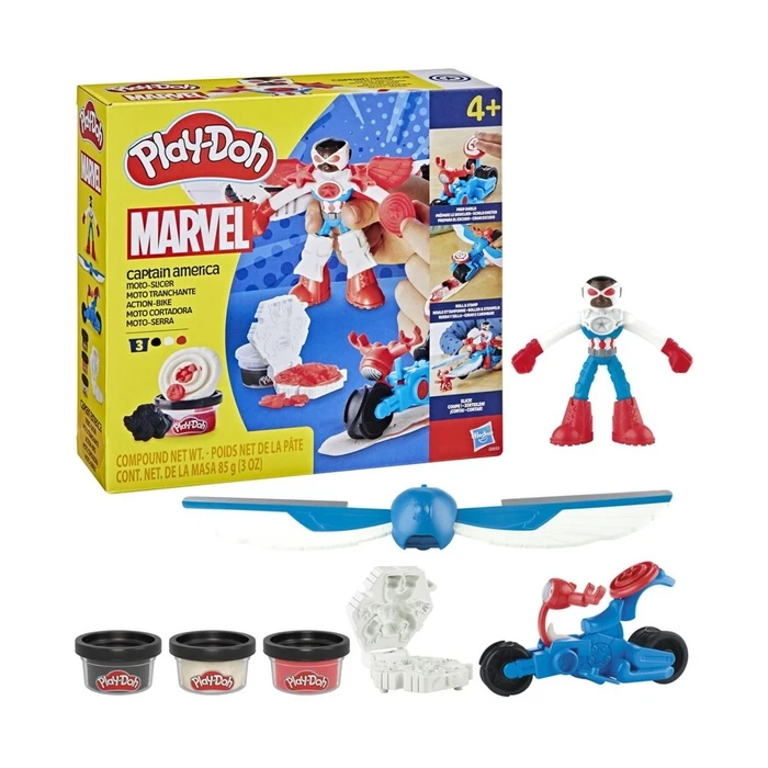 Πλαστελίνη Hasbro Play-Doh Marvel: Captain America - Moto-Slicer (G0555)