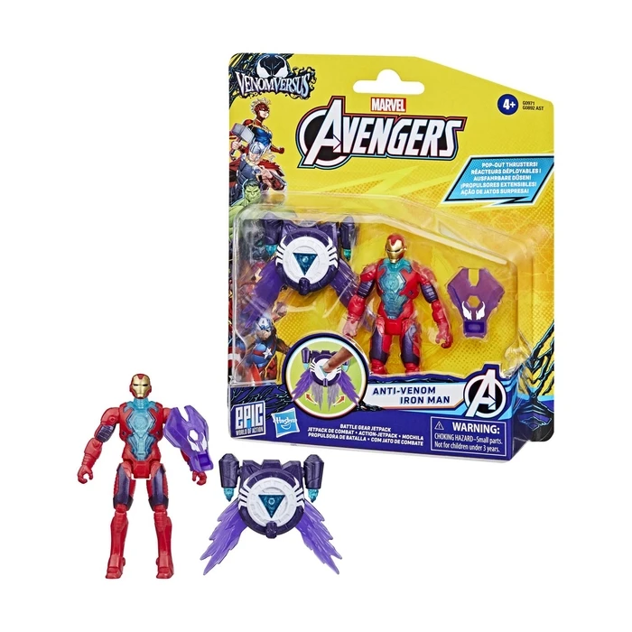Φιγούρα Hasbro Epic World Marvel Avengers: Venom Versus Battle Gear Jetpack - Anti-Venom Iron Man 4" (G0971)