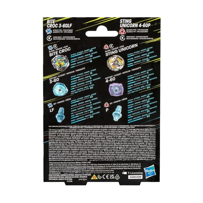 Διαδραστικό Παιχνίδι Hasbro Bey Blade X  Dual Pack  Bite Croc Sting Unicorn (G0199)