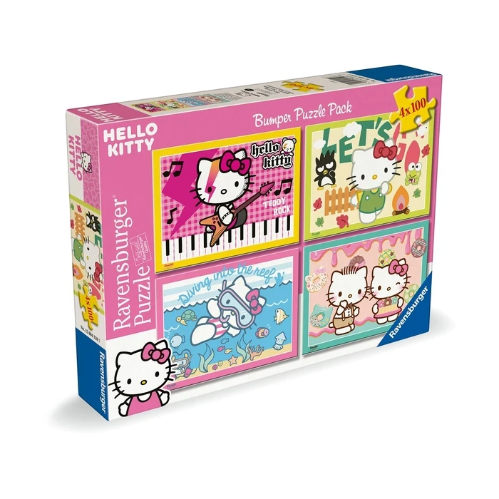 Παζλ Ravensburger Hello Kitty - Let's Go, Hello Kitty! (4x100 pcs) (12004159)