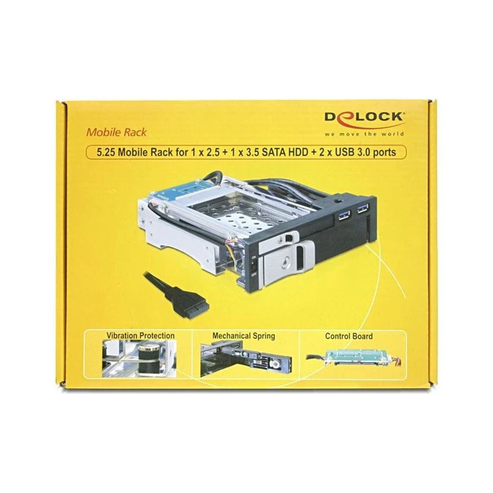 Πλαίσιο Για Σκληρούς Δίσκους Delock 5 25 SAS SATA HDD 2xUSB