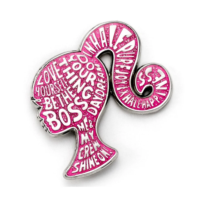 Clothing and Fashion The Carat Shop Ltd Barbie Sparkly Silhouette Enamel Pin Badge BMPB0002
