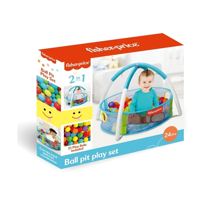 Γυμναστήριο Δραστηριοτήτων Fisher-Price: Baby Ball Pit 25pcs Ocean Ball Inside (F0319R)