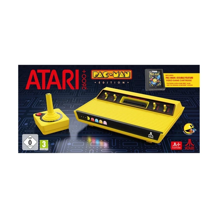 Atari 2600+ Pac-Man Edition Console with PAC-MAN Double Feature and CX-40+ Joystick