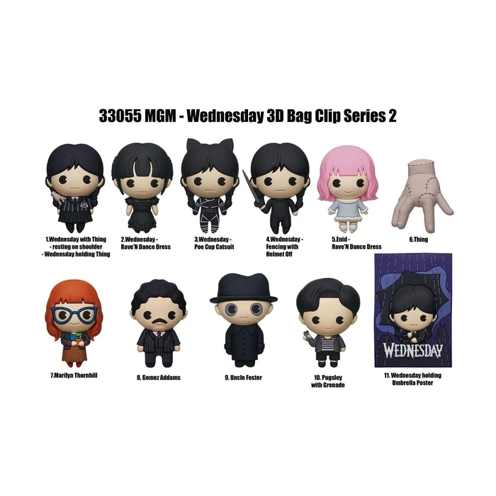 Monogram International Φιγούρα Wednesday Series 2 3D Foam Bag Clips Blind Bag Random