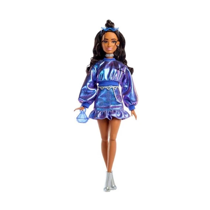 Κούκλα Mattel Barbie: Deluxe Style - Metallic Blue Dress with Brown Hair (JFP42)