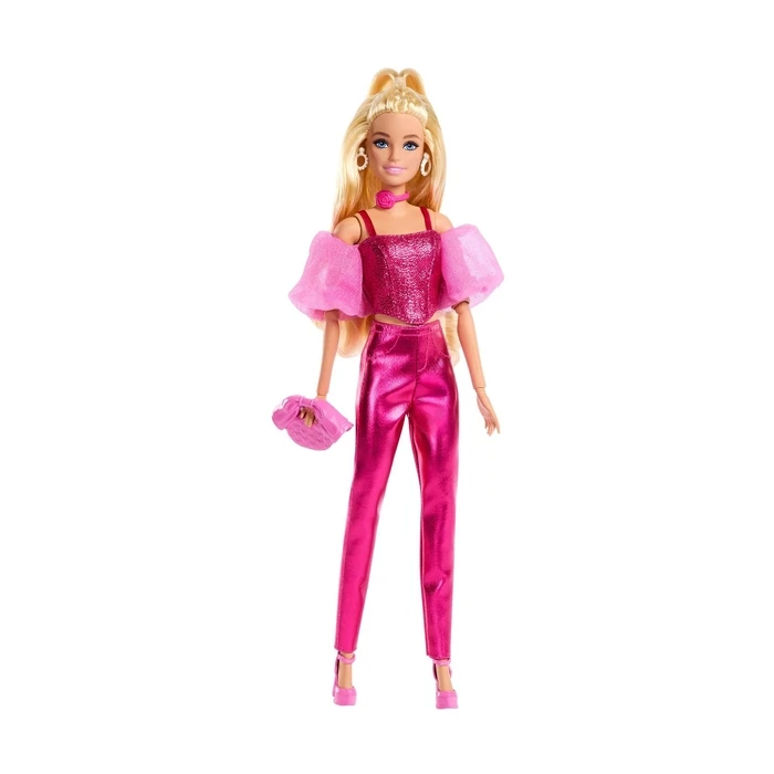 Κούκλα Mattel Barbie: Deluxe Style - Metallic Pink Set with Blonde Hair (JFP40)
