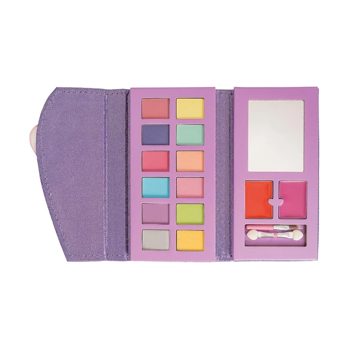 HappiHobbi Children's Makeup Set 12 Eyeshadows + 2 Lip Balms + Brushes - AS COMPANY