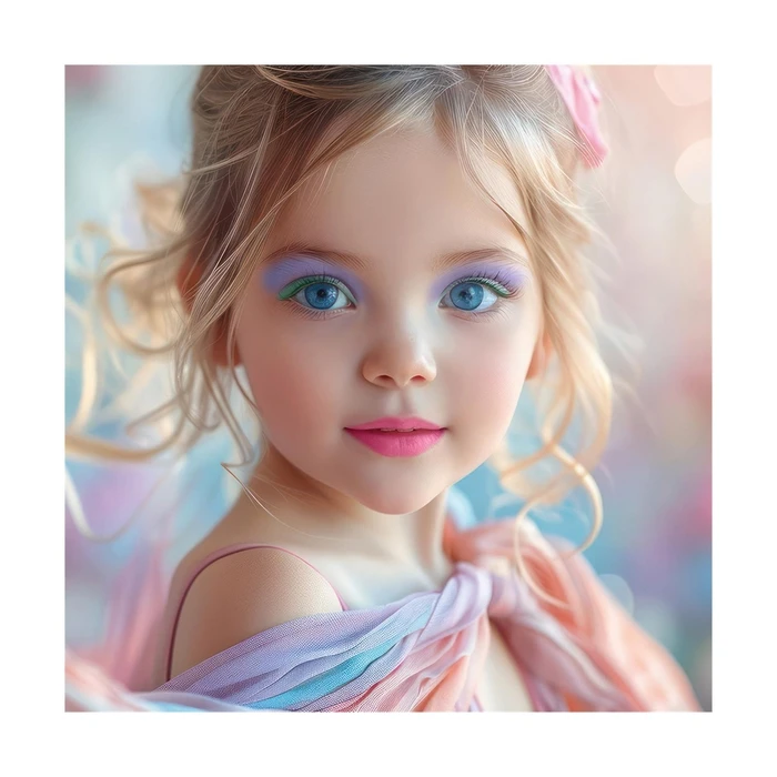 HappiHobbi Children's Makeup Set 12 Eyeshadows + 2 Lip Balms + Brushes - AS COMPANY