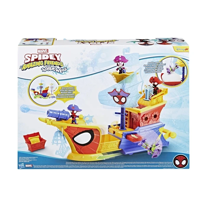 Spidey And His Amazing Friends Webs Ahoy Bubble Pirate Ship Playset with Figures, 7.6 cm (G0666) - Hasbro