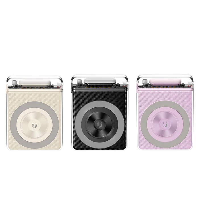 XO Φορητός Φορτιστής PR226 Mini Transparent Light Display Magnetic Absorption Fast Charging 10000mAh Purple