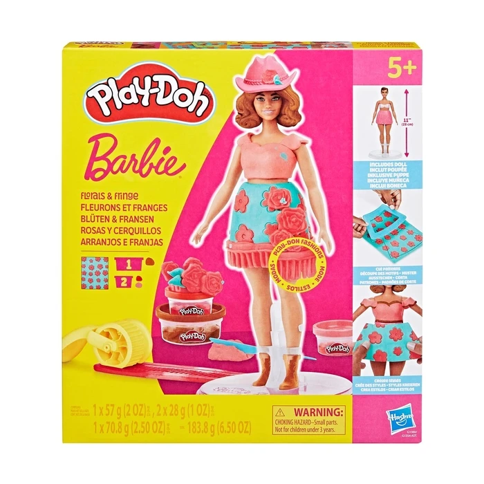 Πλαστελίνη Hasbro Play-Doh: Fashion - Barbie Designer Dolls Florals And Fringe (G1360)
