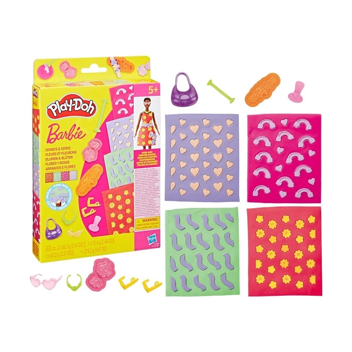 Πλαστελίνη Hasbro Play-Doh: Fashion - Barbie Designer Patterns Packs Flowers And Florals (G1363)
